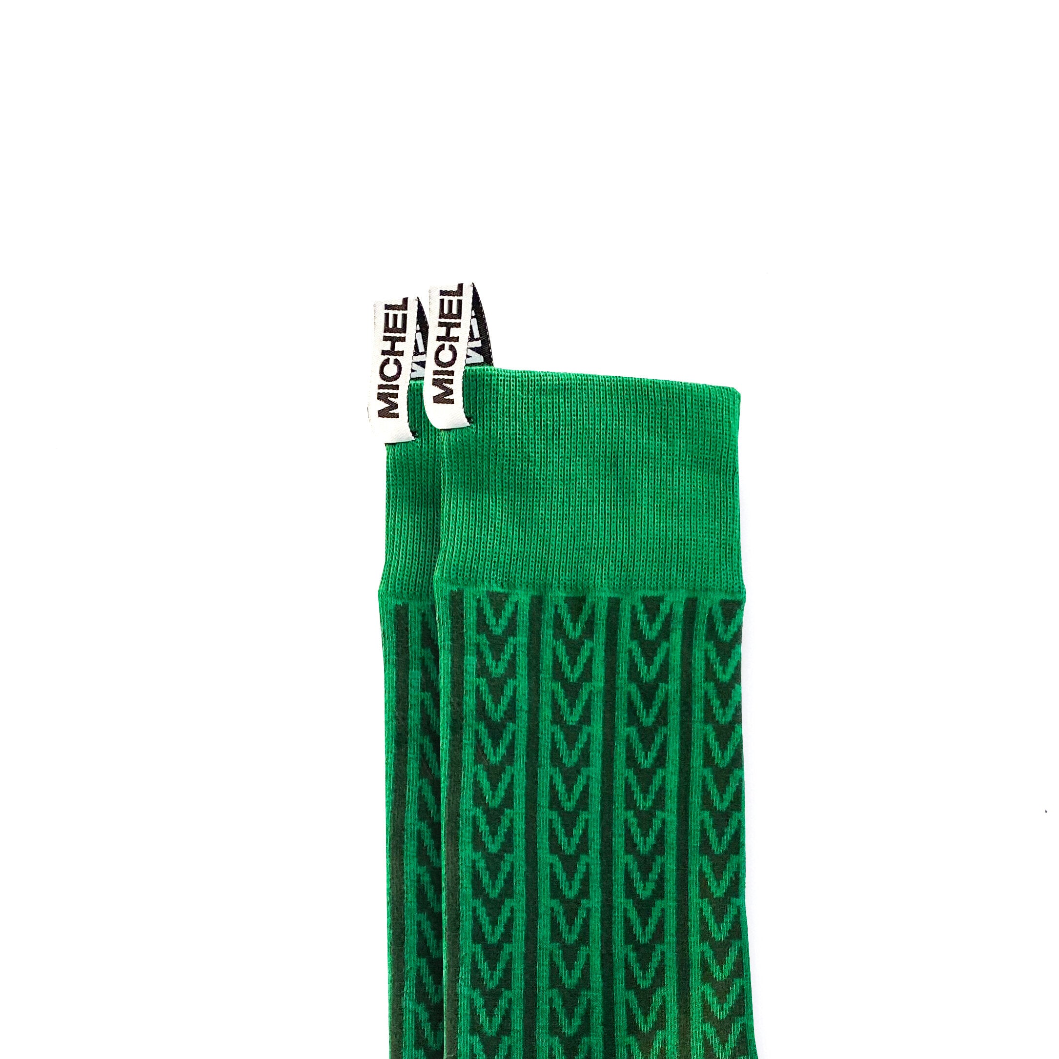 MM Green Monogram Sock