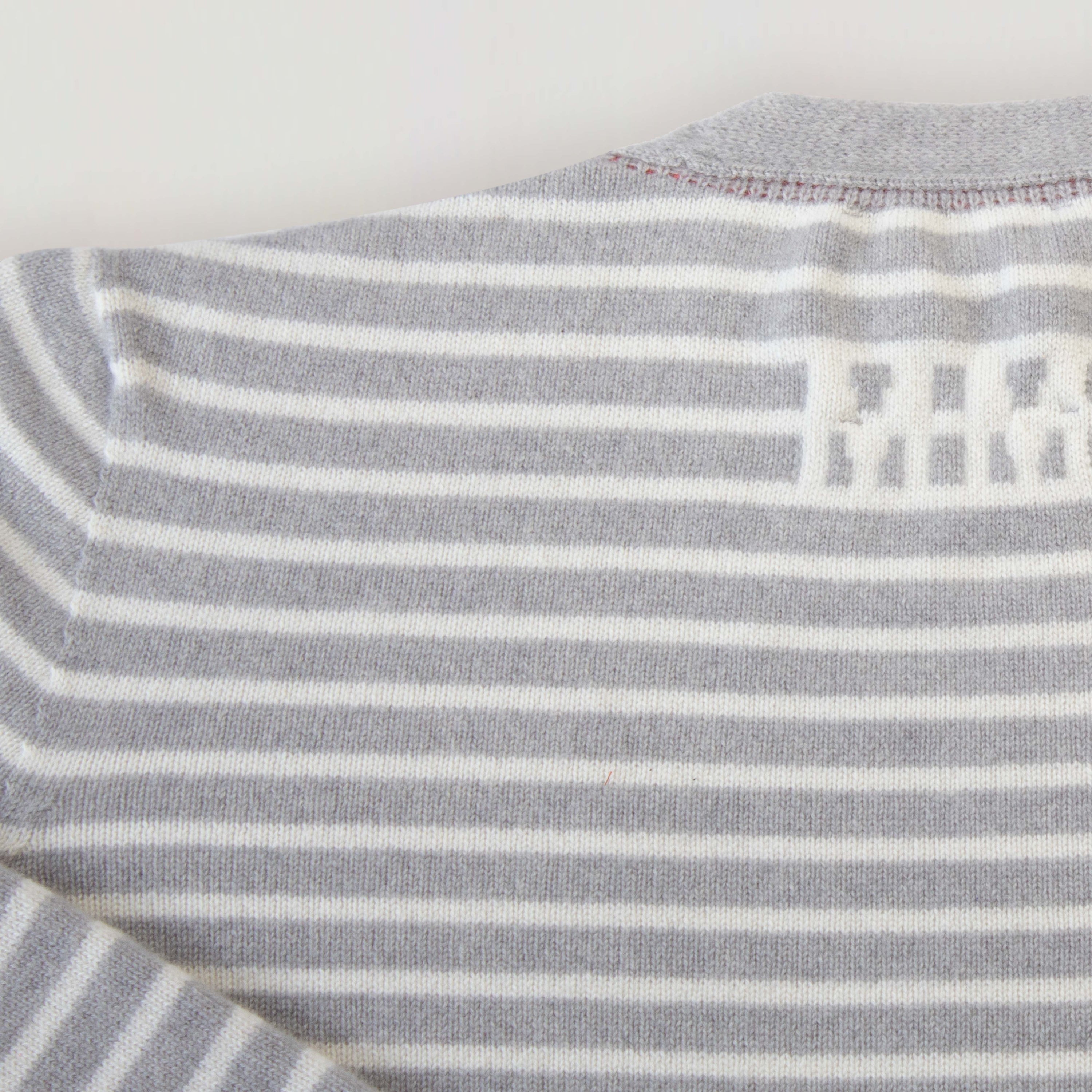 The Grey Cashmere Stripe Cardigan