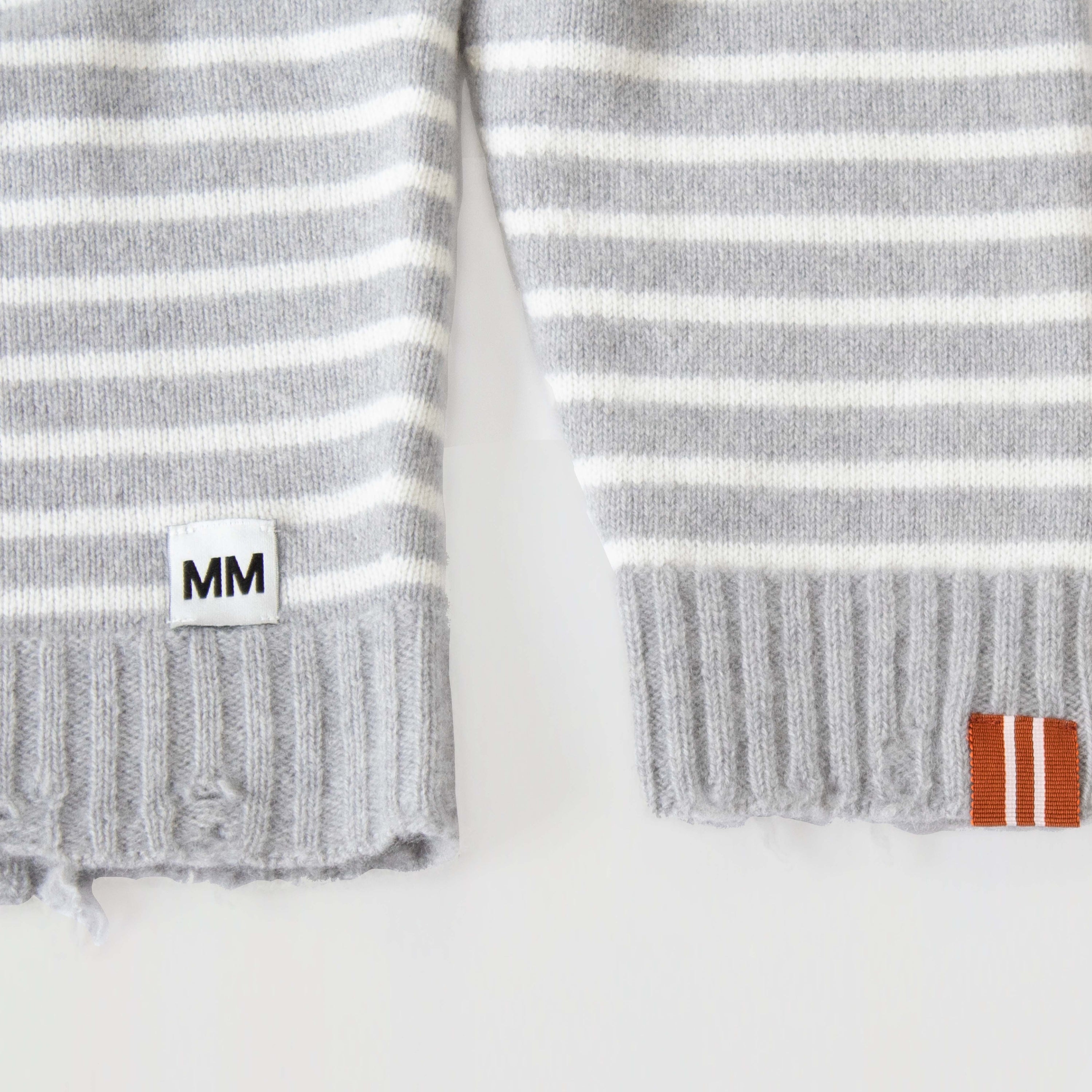 The Grey Cashmere Stripe Cardigan