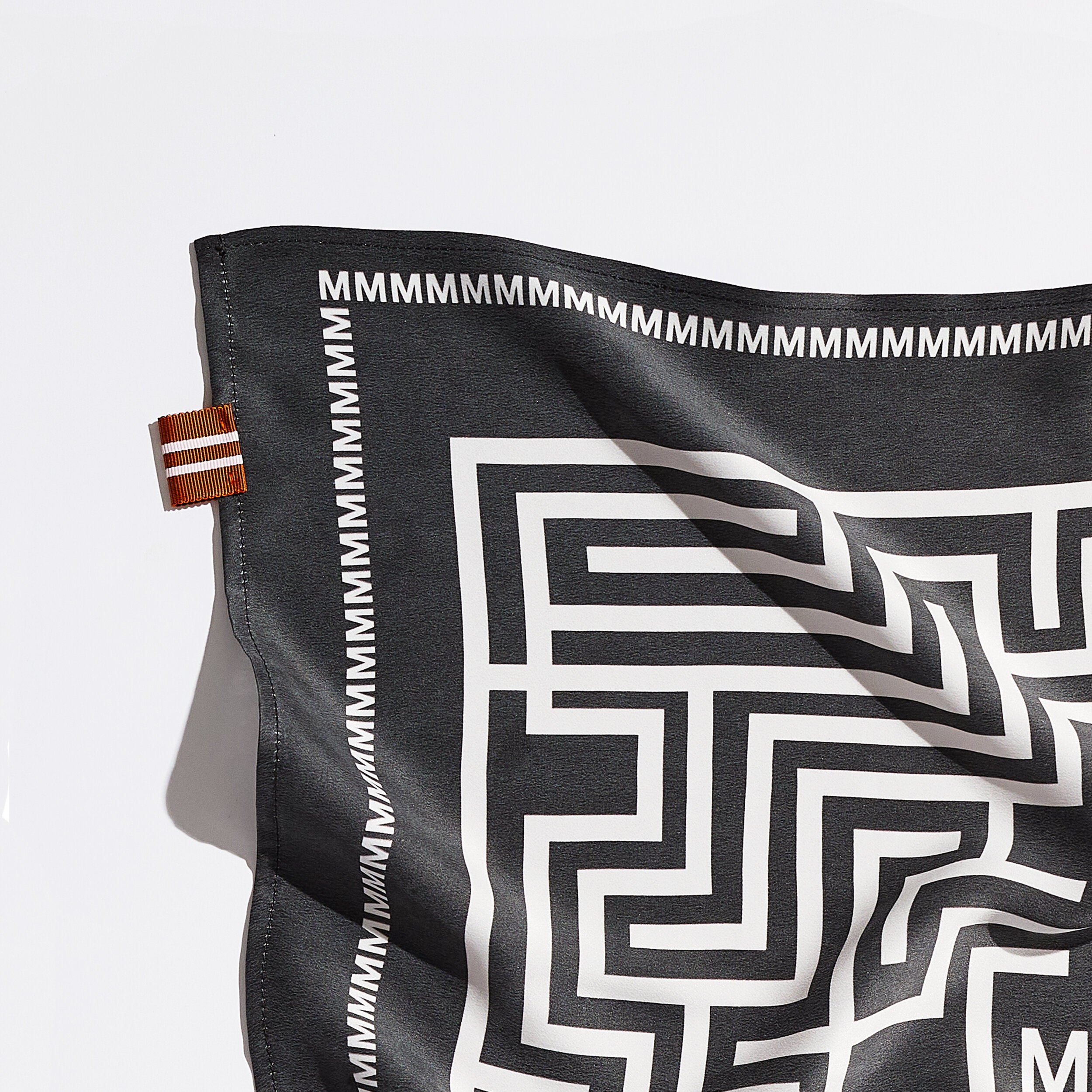 Charcoal Silk Maze Bandana