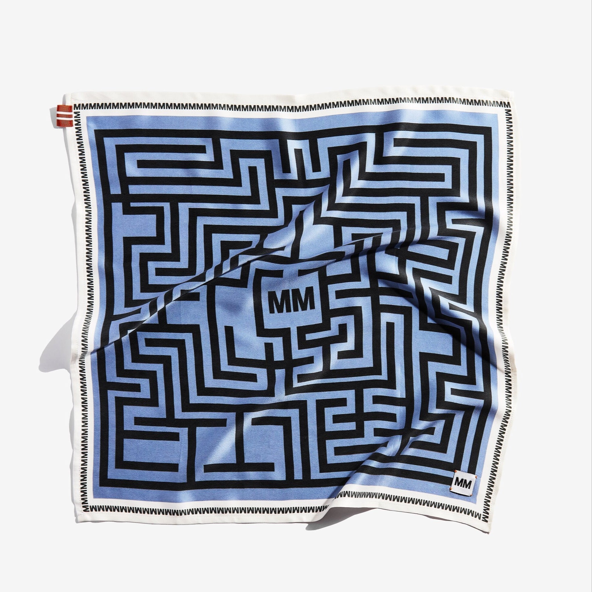 Blue Maze Silk Bandana