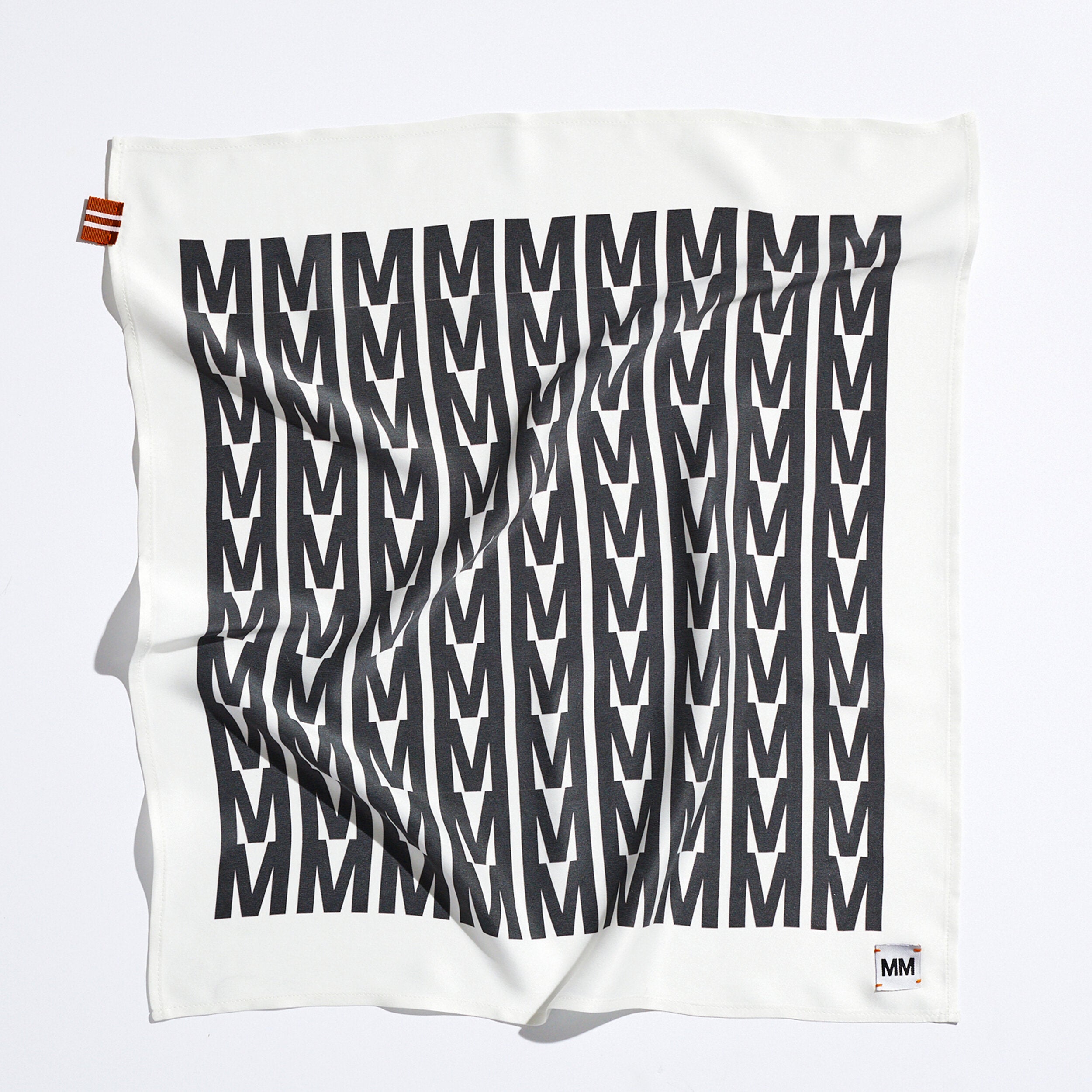 White Monogram Silk Bandana